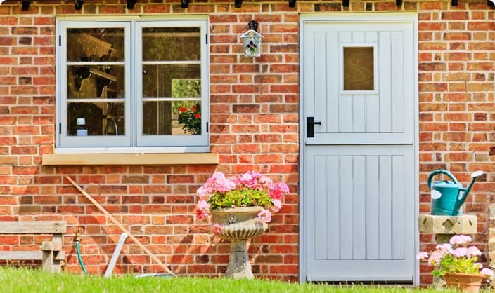 White door into the garden